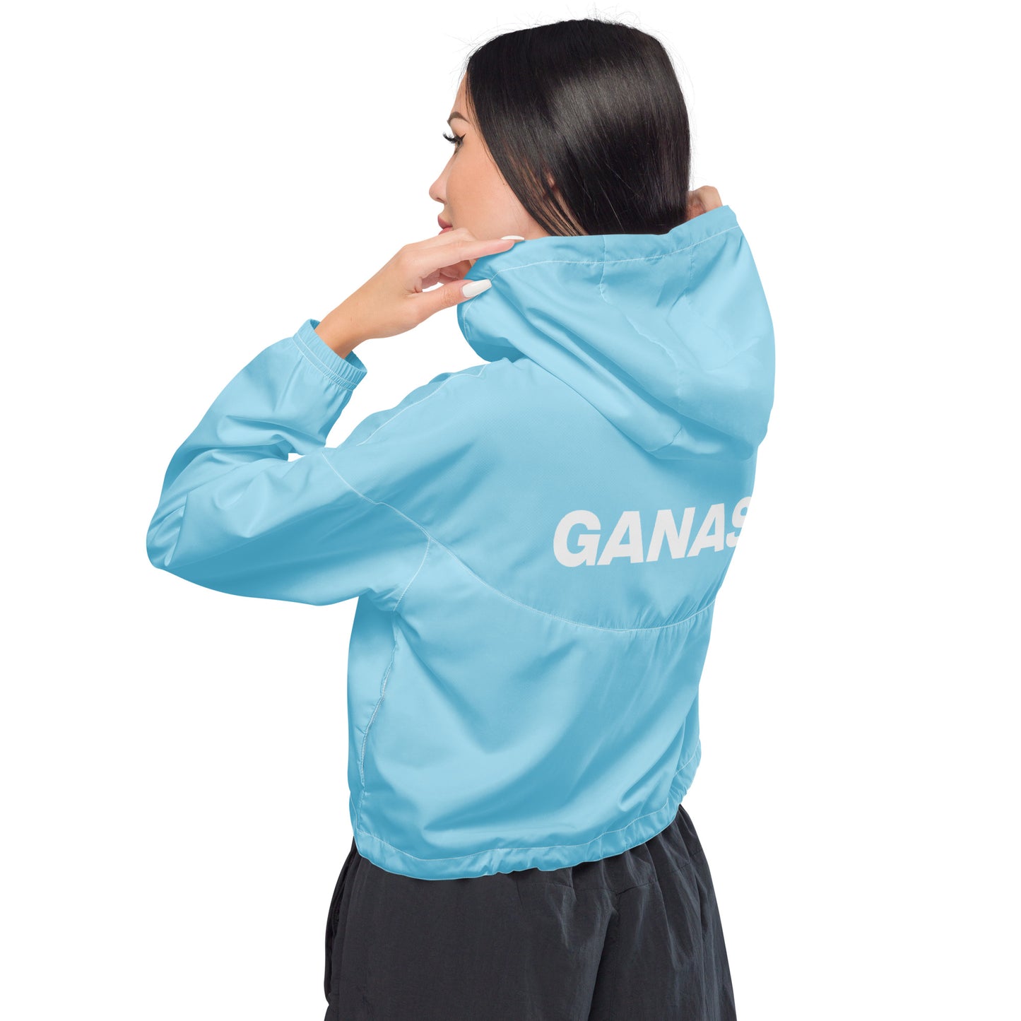 GANAS Apparel (Columbia Blue) Women’s Cropped Windbreaker