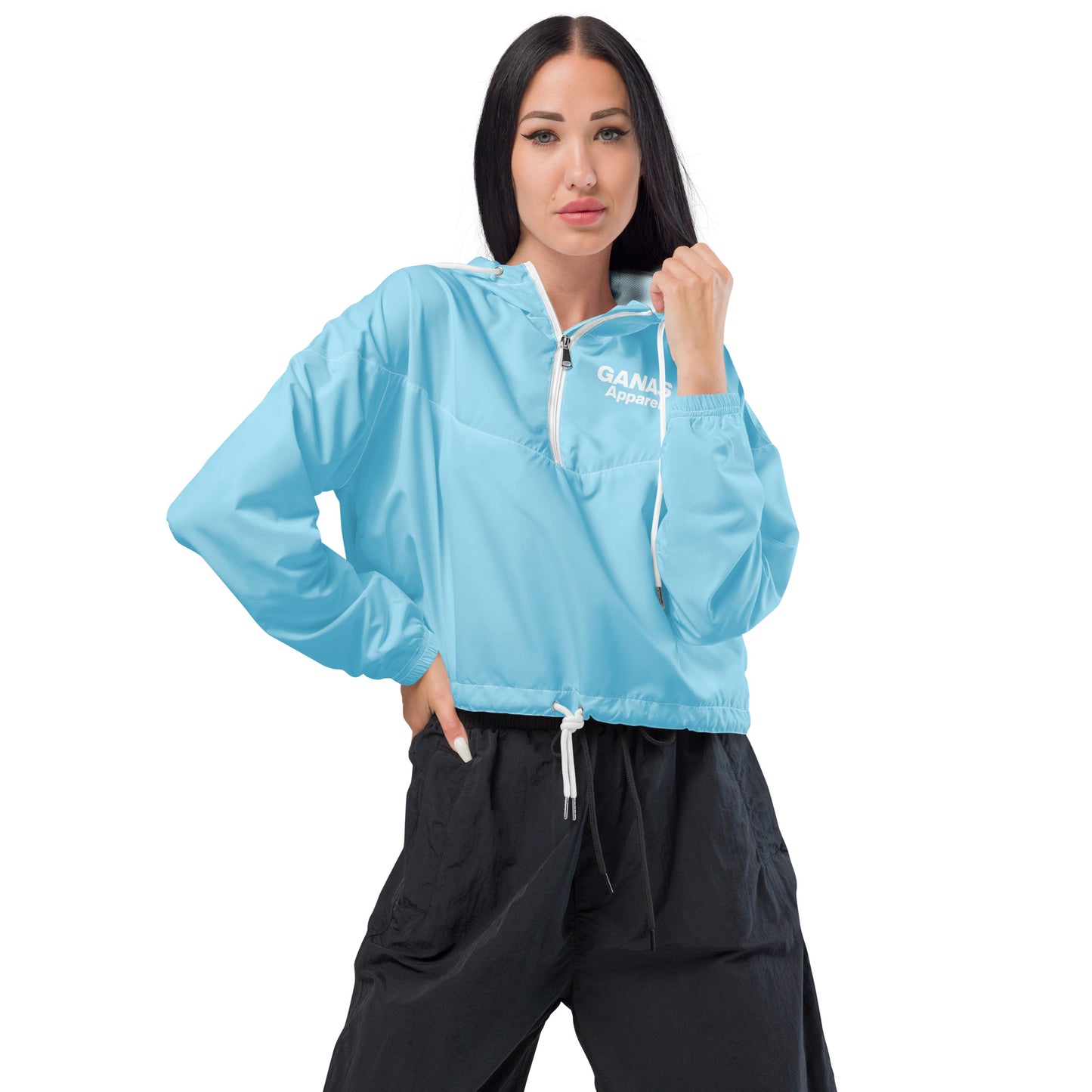 GANAS Apparel (Columbia Blue) Women’s Cropped Windbreaker