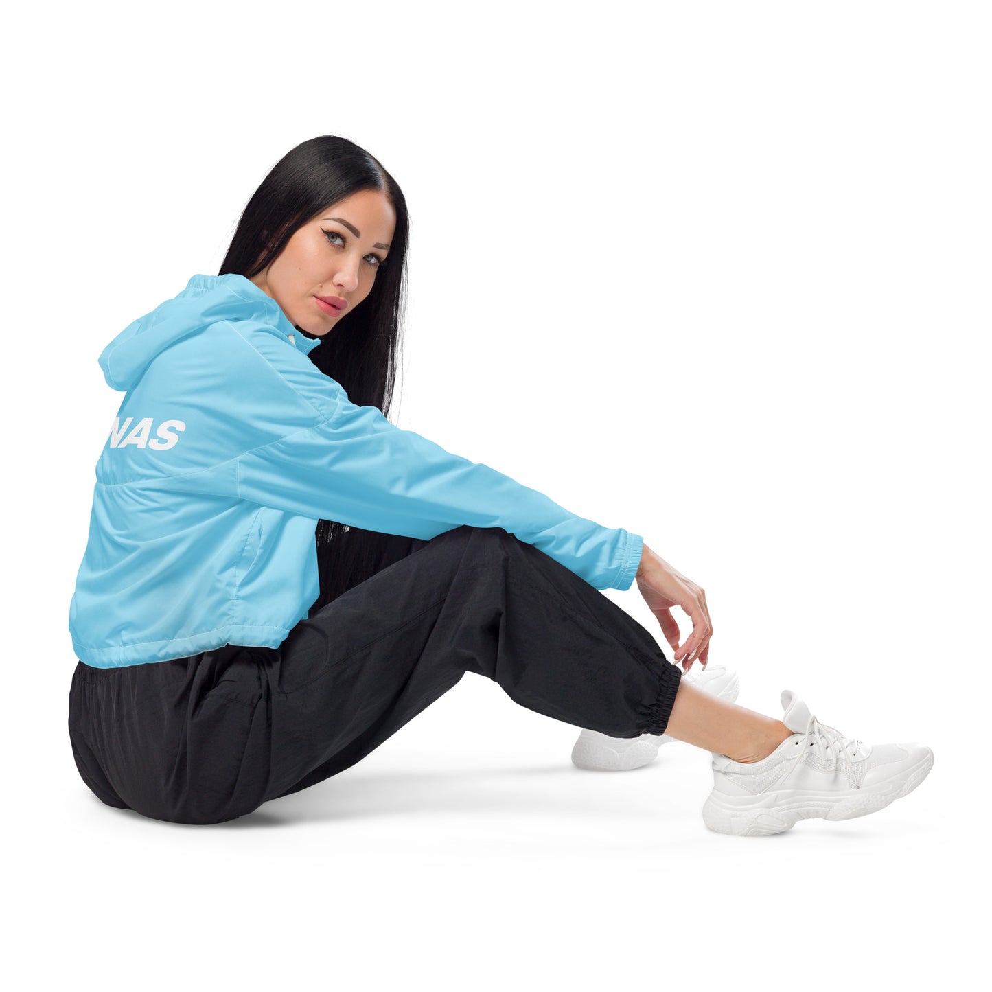GANAS Apparel (Columbia Blue) Women’s Cropped Windbreaker